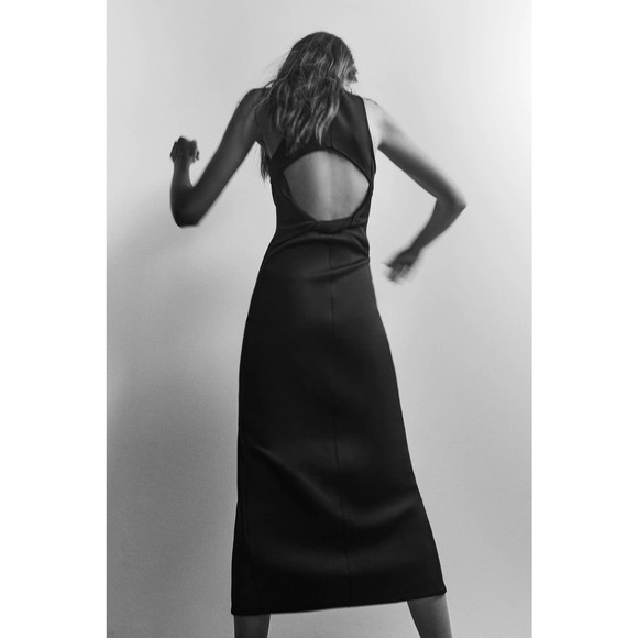 Zara Dresses Zara Neoprene Effect Midi Dress Poshmark